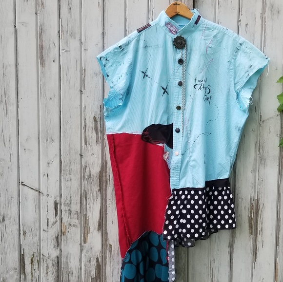 Pirate Girl Shirt Dress Halloween Upcycled - Picture 1 of 8
